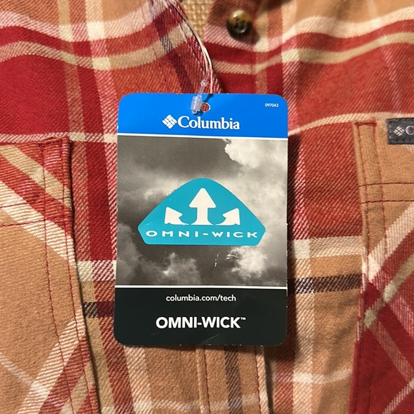 Columbia Plaid Flannel Shirt Button Down L NWT - Picture 11 of 12